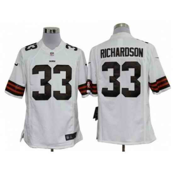Nike Cleveland Browns 33 Trent Richardson White Game NFL Jersey
